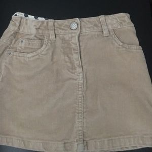 Mini Boden girls tan corduroy skirt